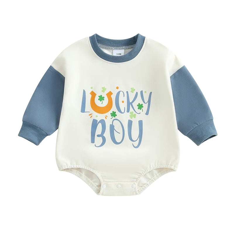 Guangdong Toddler Jumpsuit Clover Print St Patrick Day Romper