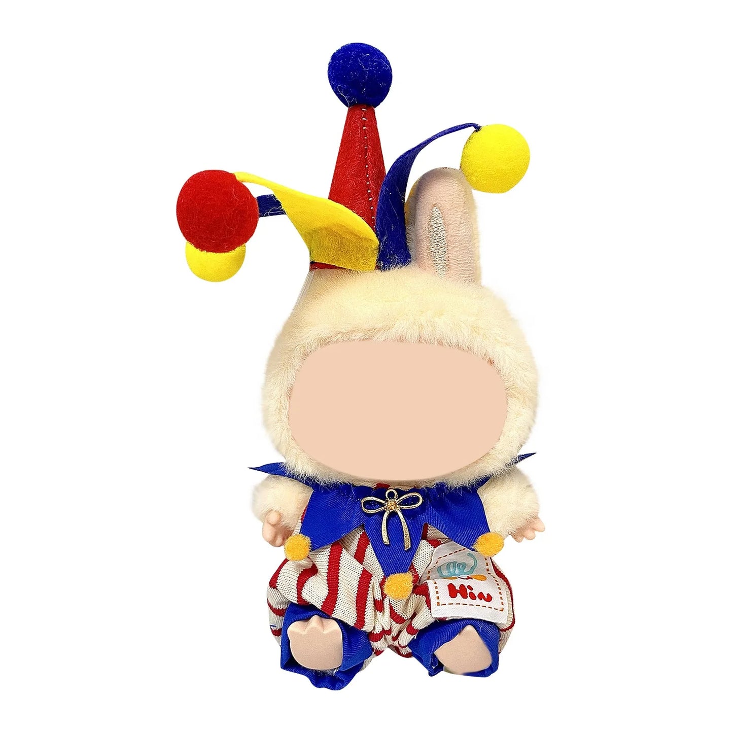 Labubu Clown Doll Costume Set Cute Plush Doll Outfit