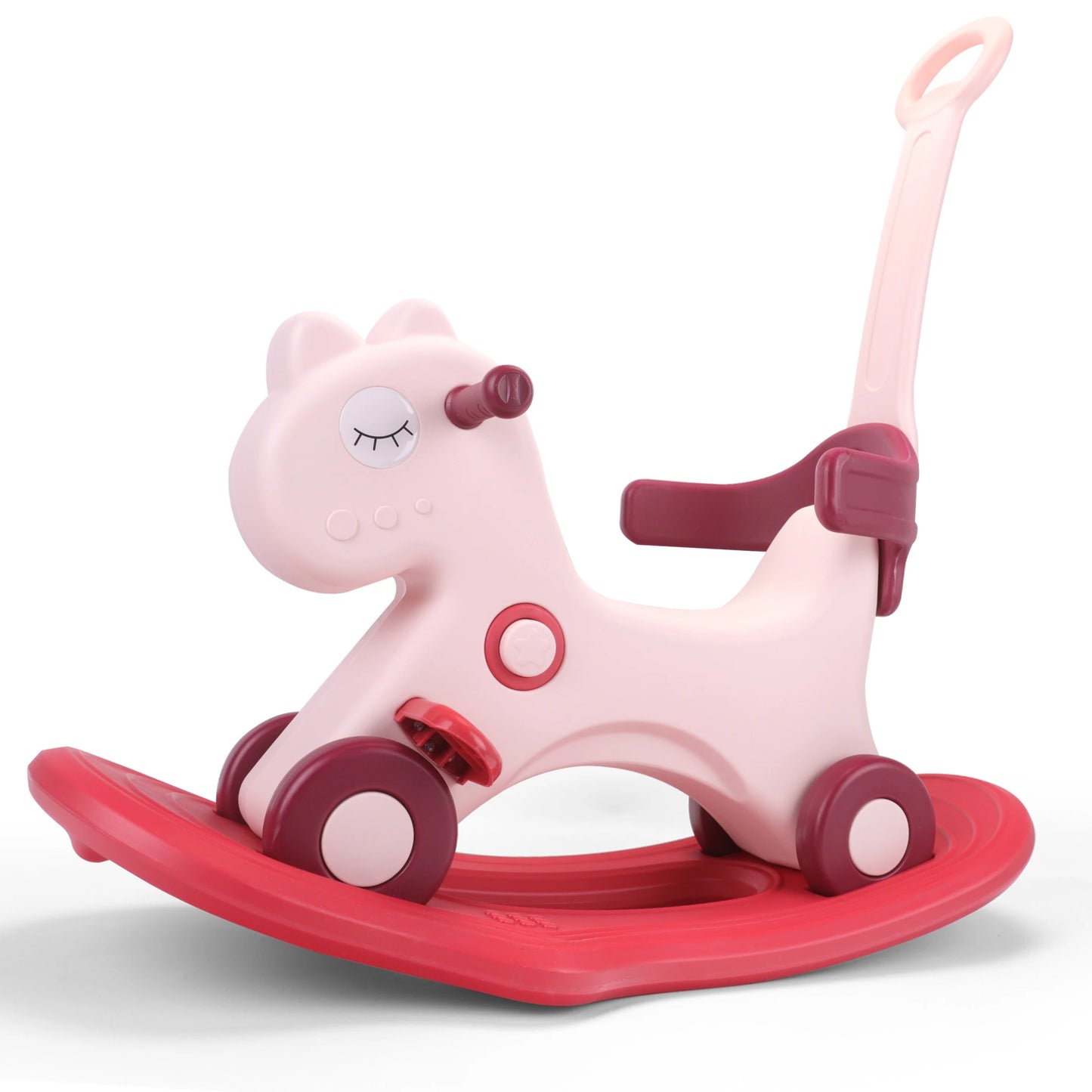LZDMY Rocking Horse Push Handle Toddler Ride On Toy
