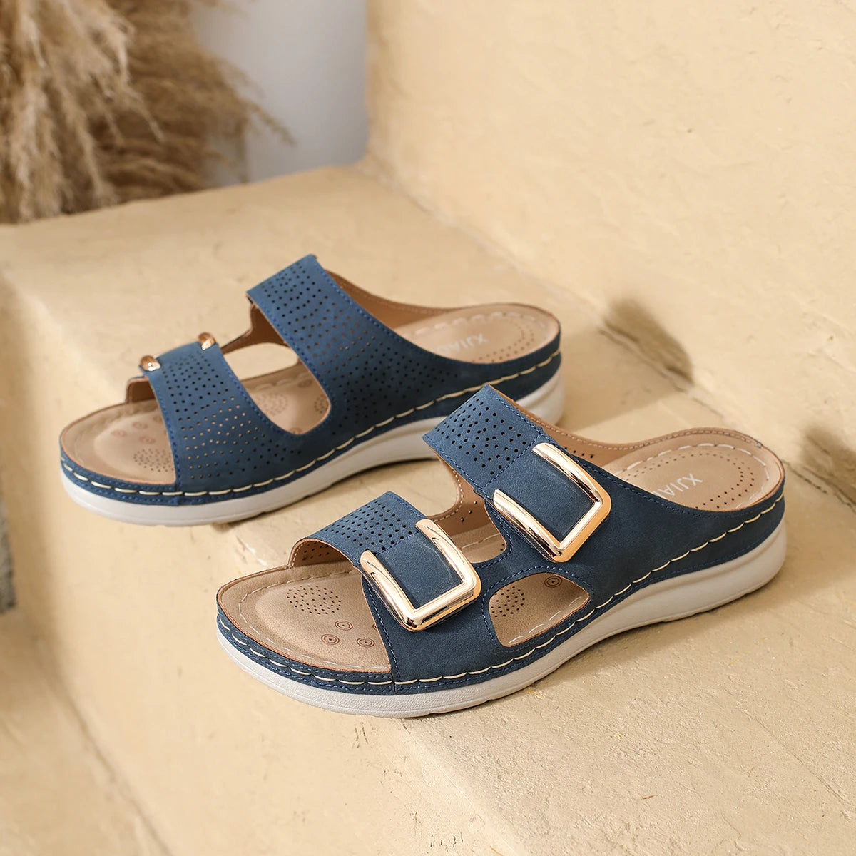 Women’s Casual Flower Hollow Wedge Beach Sandals