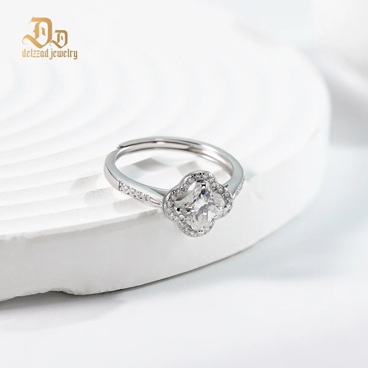 Delzzad Moissanite Ring 925 Sterling Silver For Women