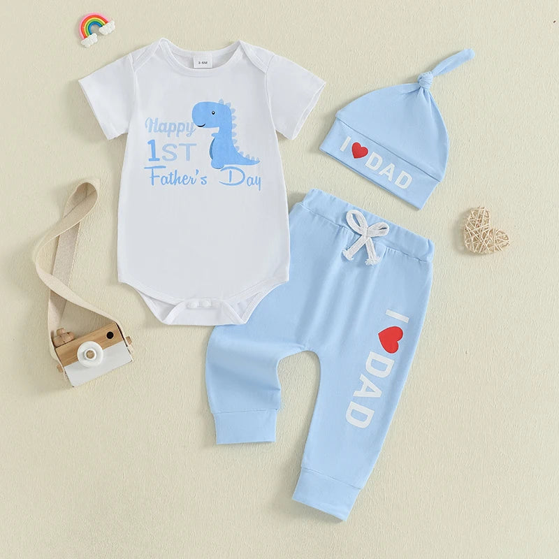 Pudcoco Baby Boys Girls Father's Day Outfit Set