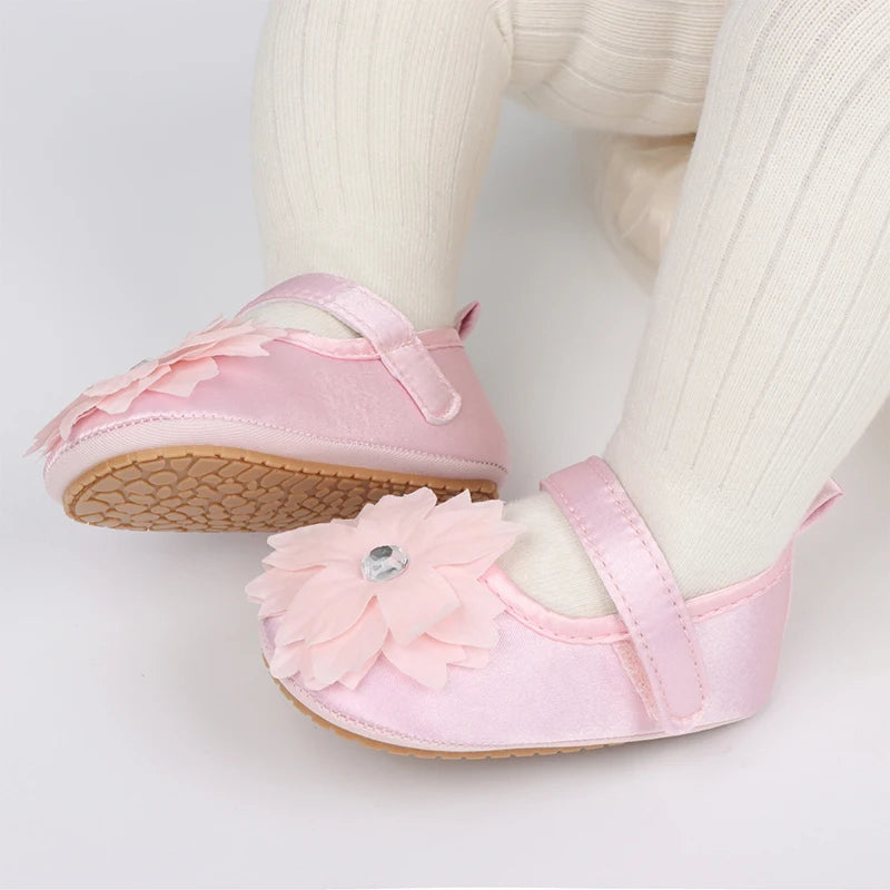 Cute Baby Girls Sparkly Mary Jane Shoes Glitter Soft Sole First Walker Shoes with Bowknot Toddler Shoes for Princess