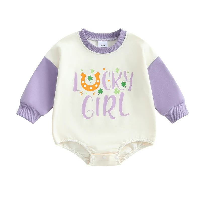 Guangdong Toddler Jumpsuit Clover Print St Patrick Day Romper