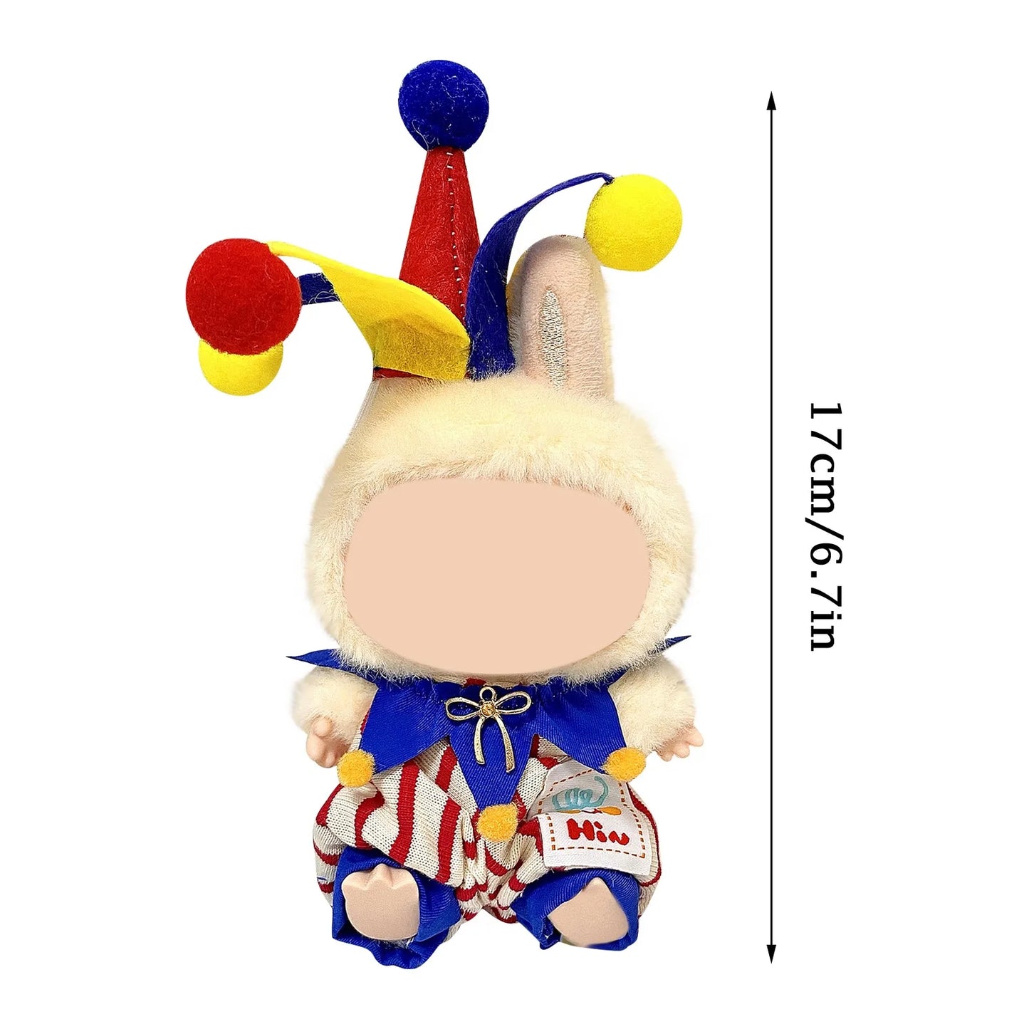 Labubu Clown Doll Costume Set Cute Plush Doll Outfit