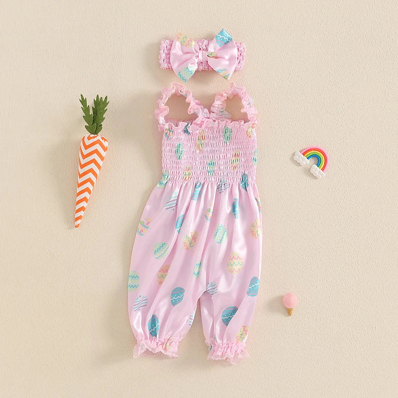 Toddler Girls Floral Ruffle Sleeveless Romper Shorts Set