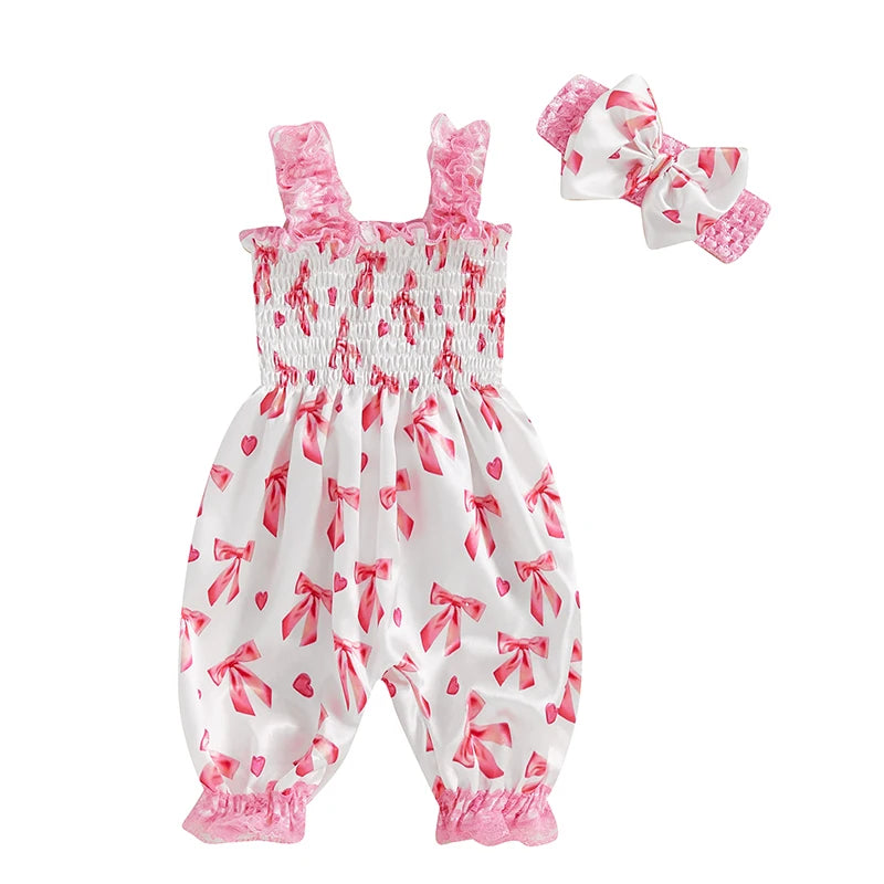Toddler Girls Floral Ruffle Sleeveless Romper Shorts Set