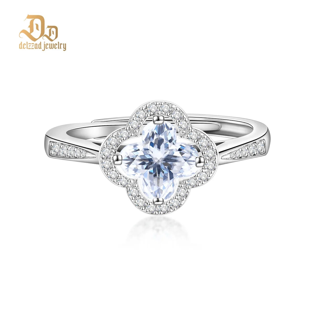 Delzzad Moissanite Ring 925 Sterling Silver For Women