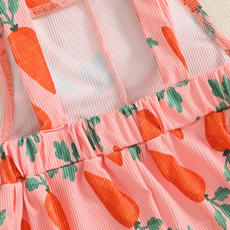 Adorable Baby Girls Easter Romper with Bunny Print