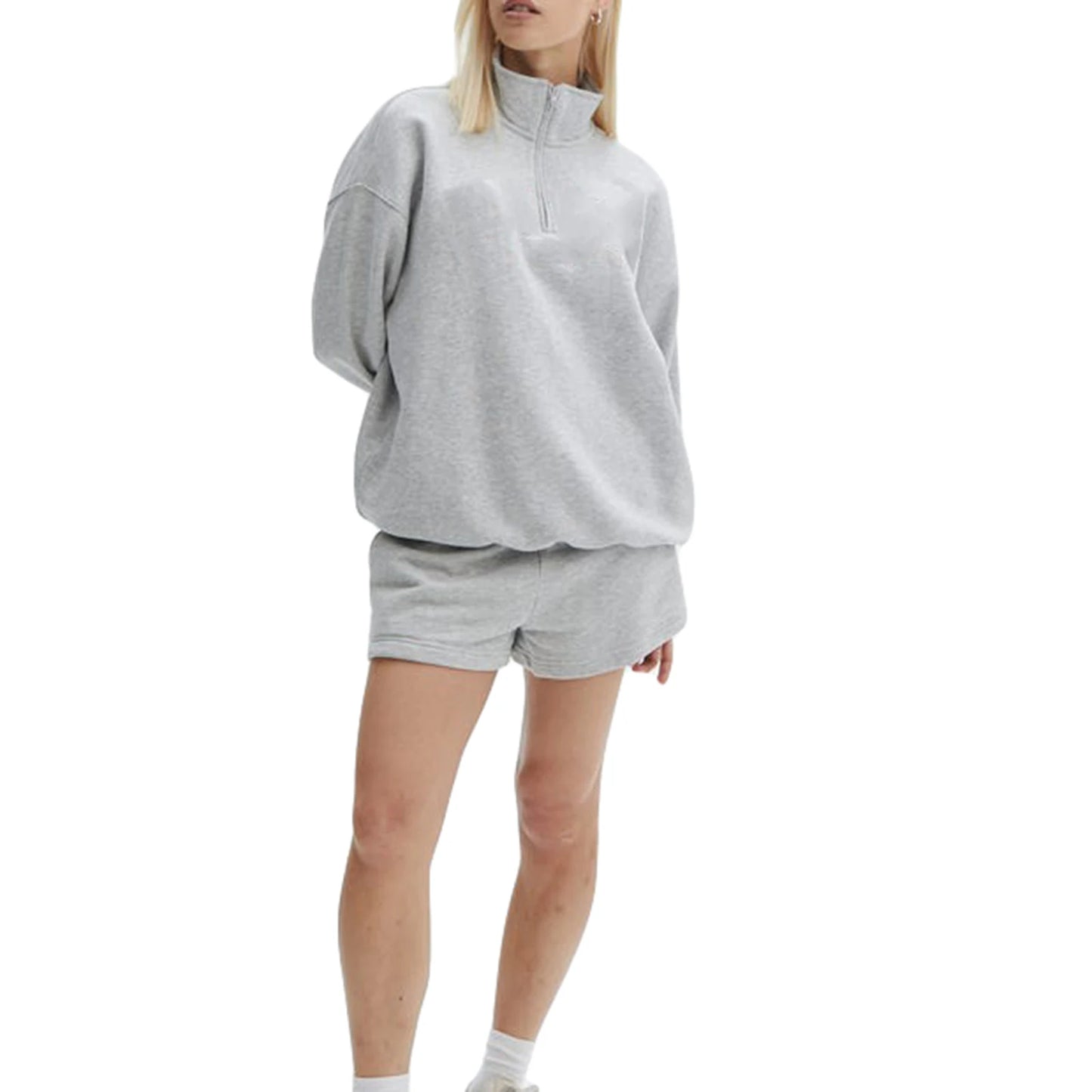 Women's Zipped Sweatshirt and Shorts Activewear Fall Outfit Set