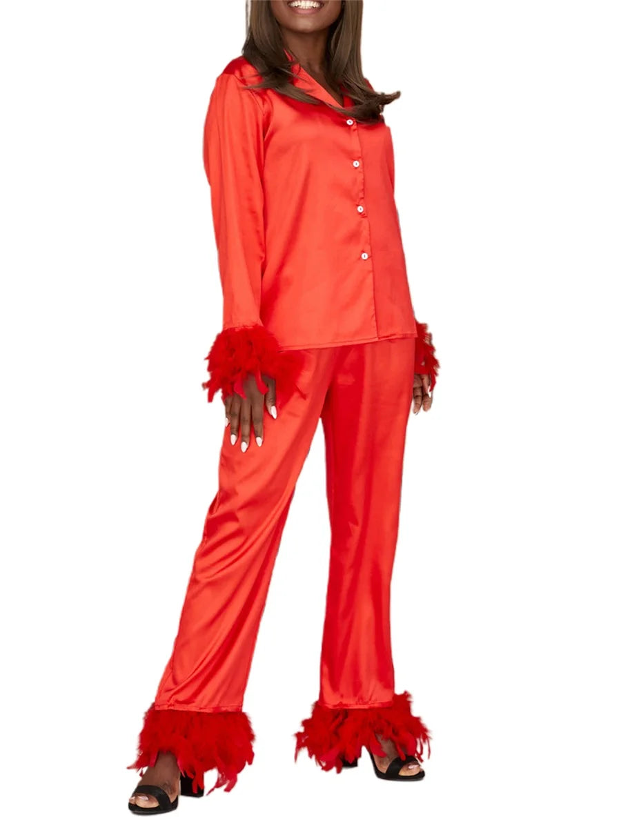 Hirigin Women's Holiday Pajama Set with Plaid Shirt