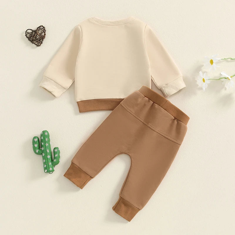 Pudcoco Toddler Boy Hooded Sweatshirt and Jogger Pants Set