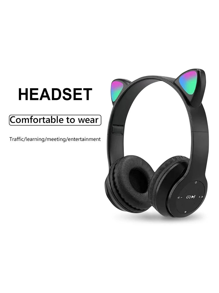 ANENG Wireless Cat Ear Headphones Bluetooth Sports Headset