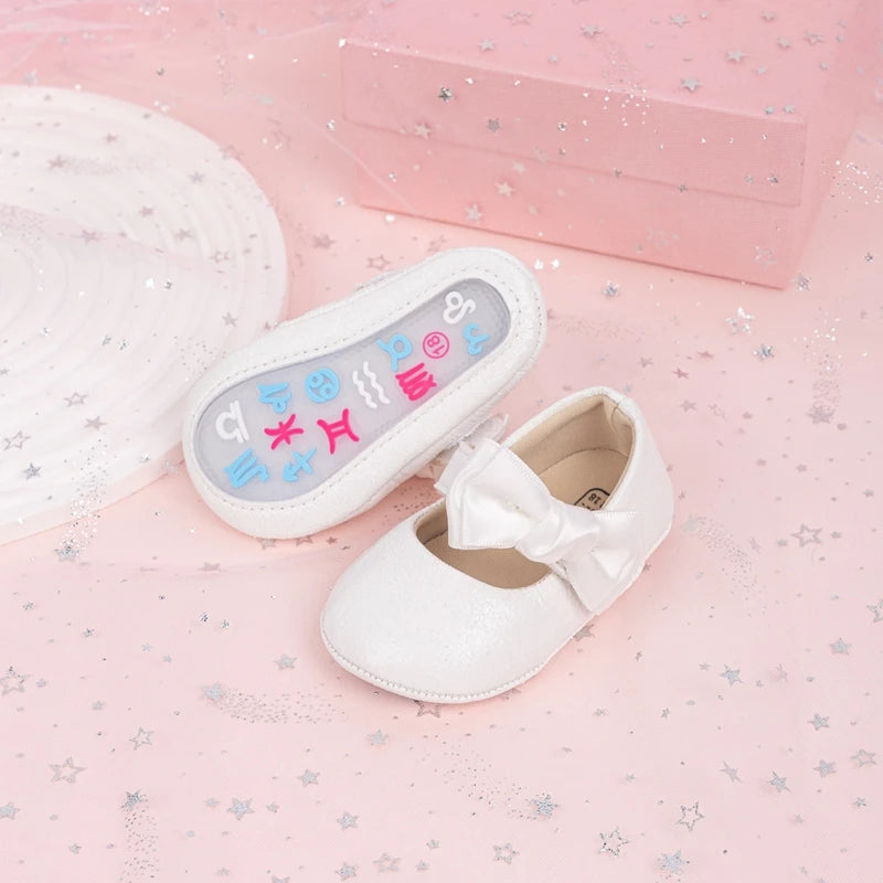 Adorable Baby Girls Mary Jane Shoes with Sweet Bow Detail and Comfortable Non-Slip Sole for First Steps