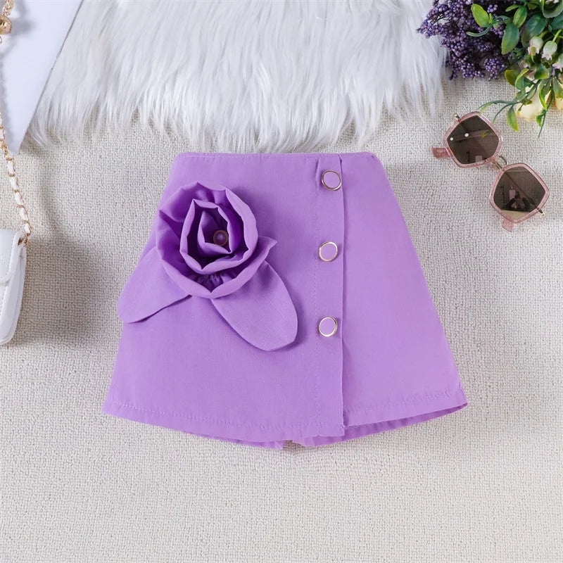 Adorable Baby Girl Summer 2 Piece Floral Top Skirt Set