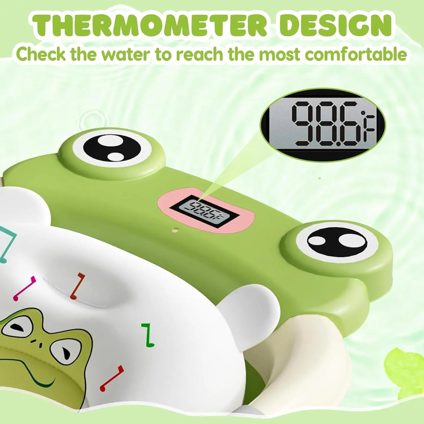 Foldable Baby Bathtub With Cushion Thermometer And Shower Brush