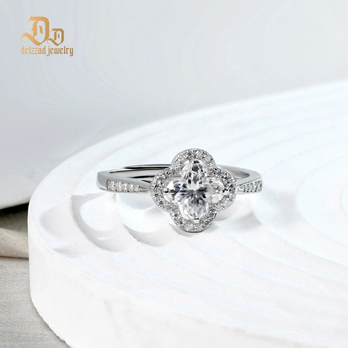 Delzzad Moissanite Ring 925 Sterling Silver For Women