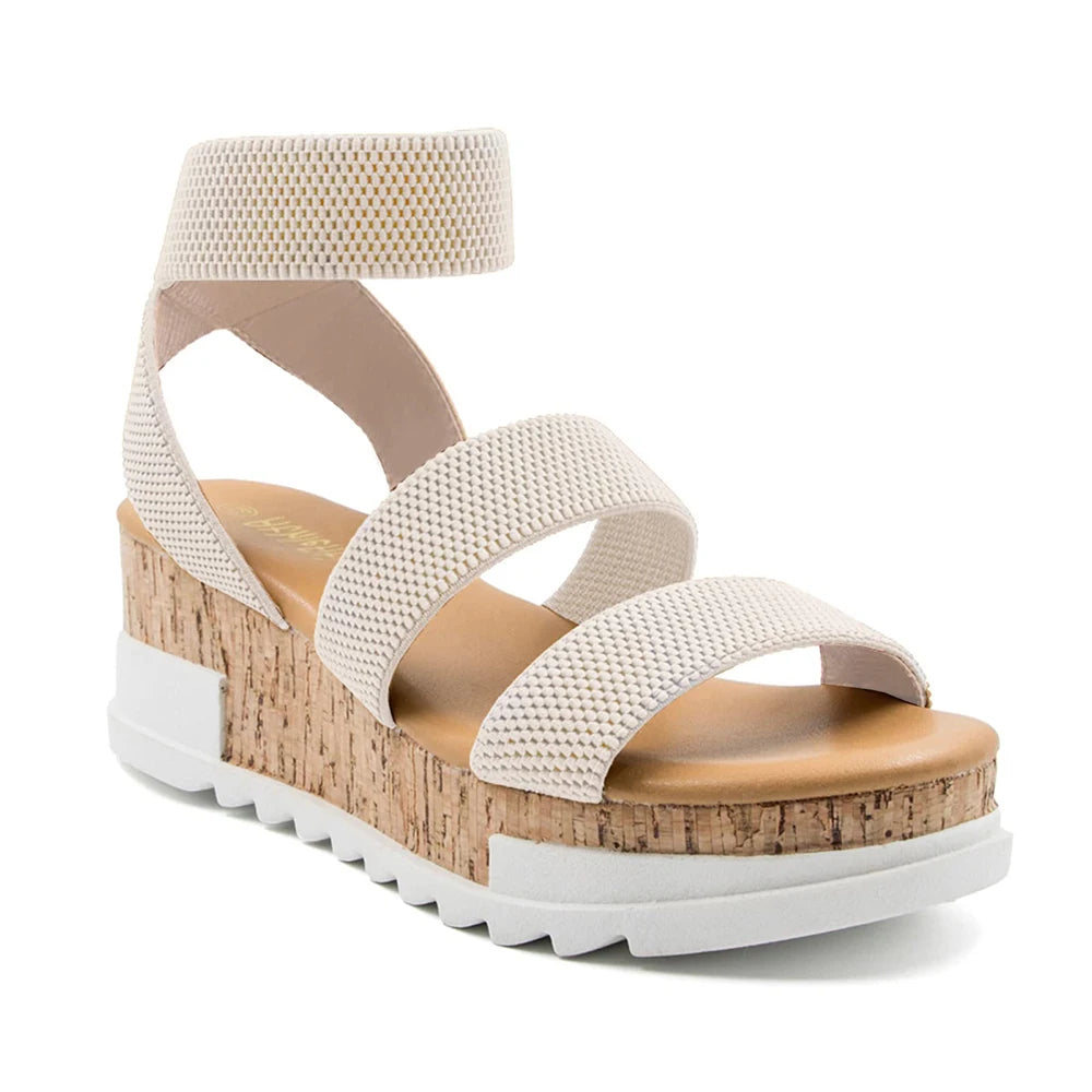 Summer Women's Casual Wedge Sandals with Cork Platform