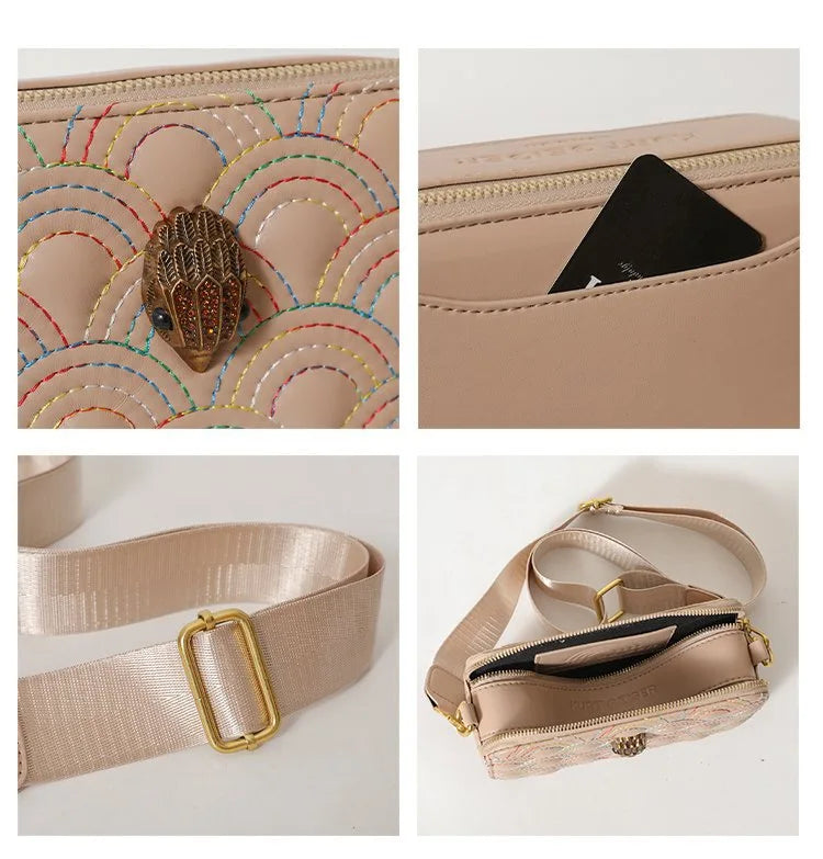 Guangdong Designer Carved Wide Strap Camera Square Crossbody Bag