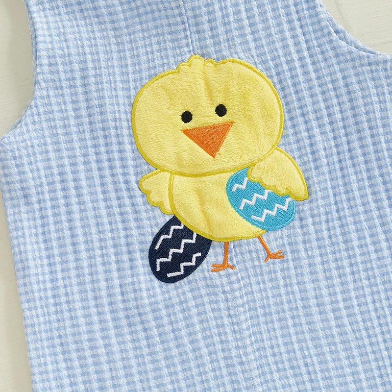 Easter Bunny Print Long Sleeve Infant Romper Toddler Jumpsuit