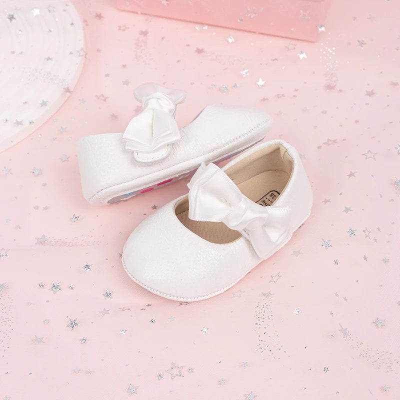 Adorable Baby Girls Mary Jane Shoes with Sweet Bow Detail and Comfortable Non-Slip Sole for First Steps