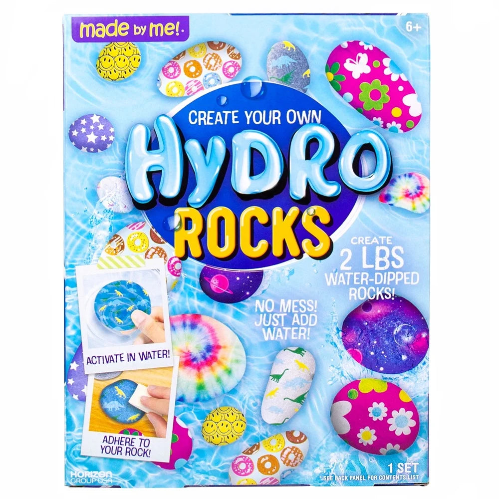 Hydro Dip Rock Art Kit 2lbs Smooth Stones 8 Vibrant Transfer Sheets Creative DIY Activity Kids and Adults