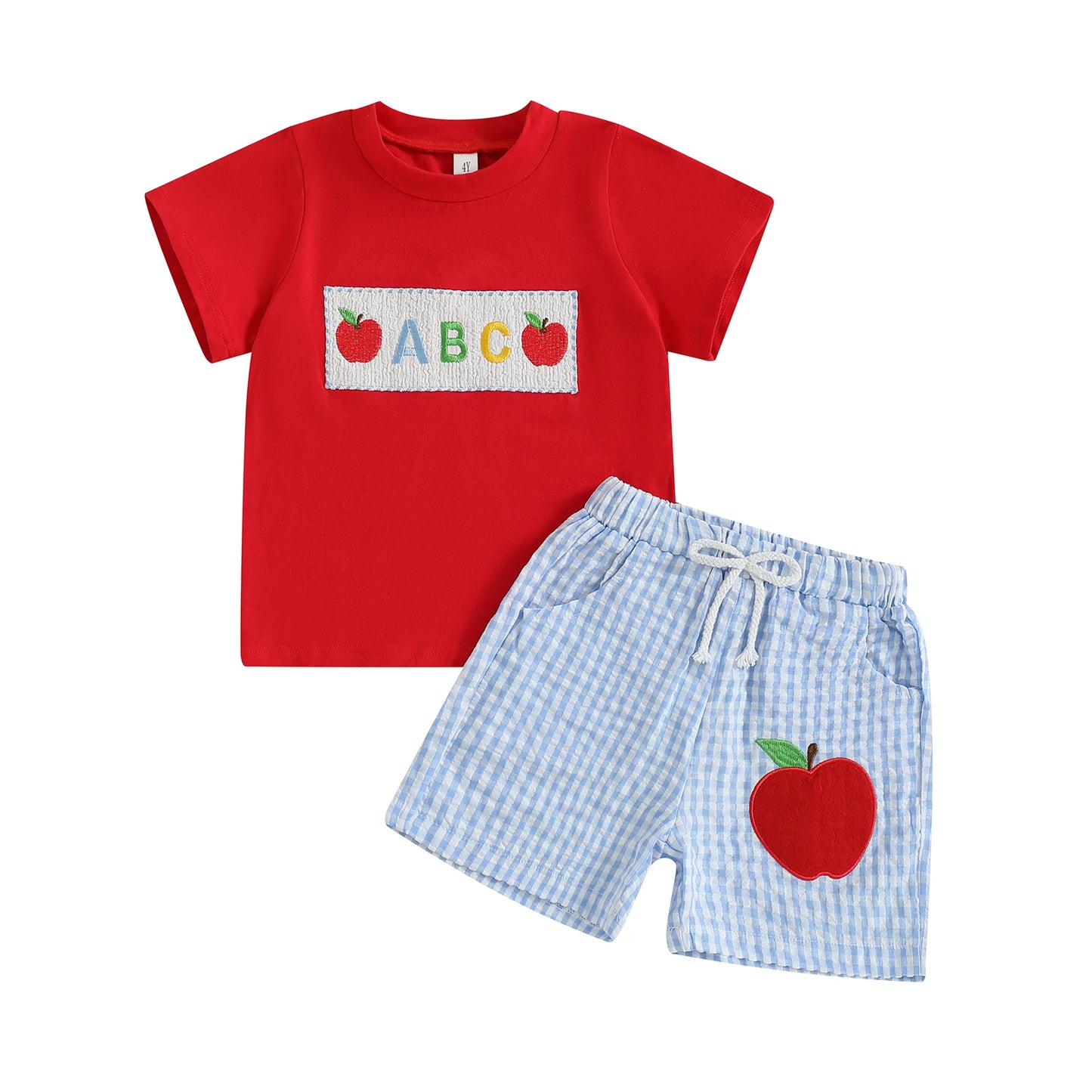 CN Guangdong Back to School Toddler Outfit Short Sleeve Set