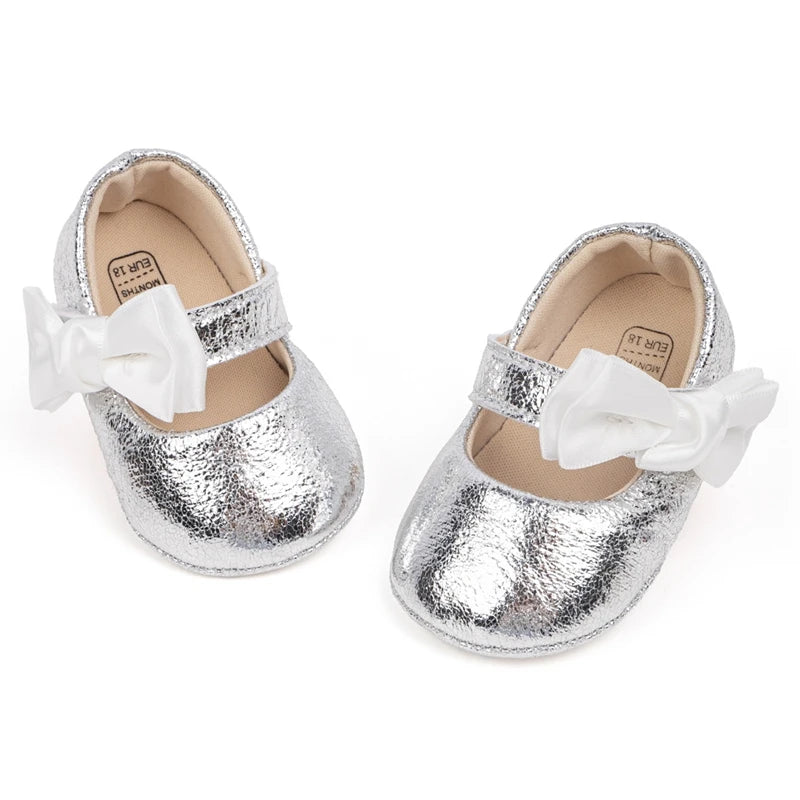 Adorable Baby Girls Mary Jane Shoes with Sweet Bow Detail and Comfortable Non-Slip Sole for First Steps