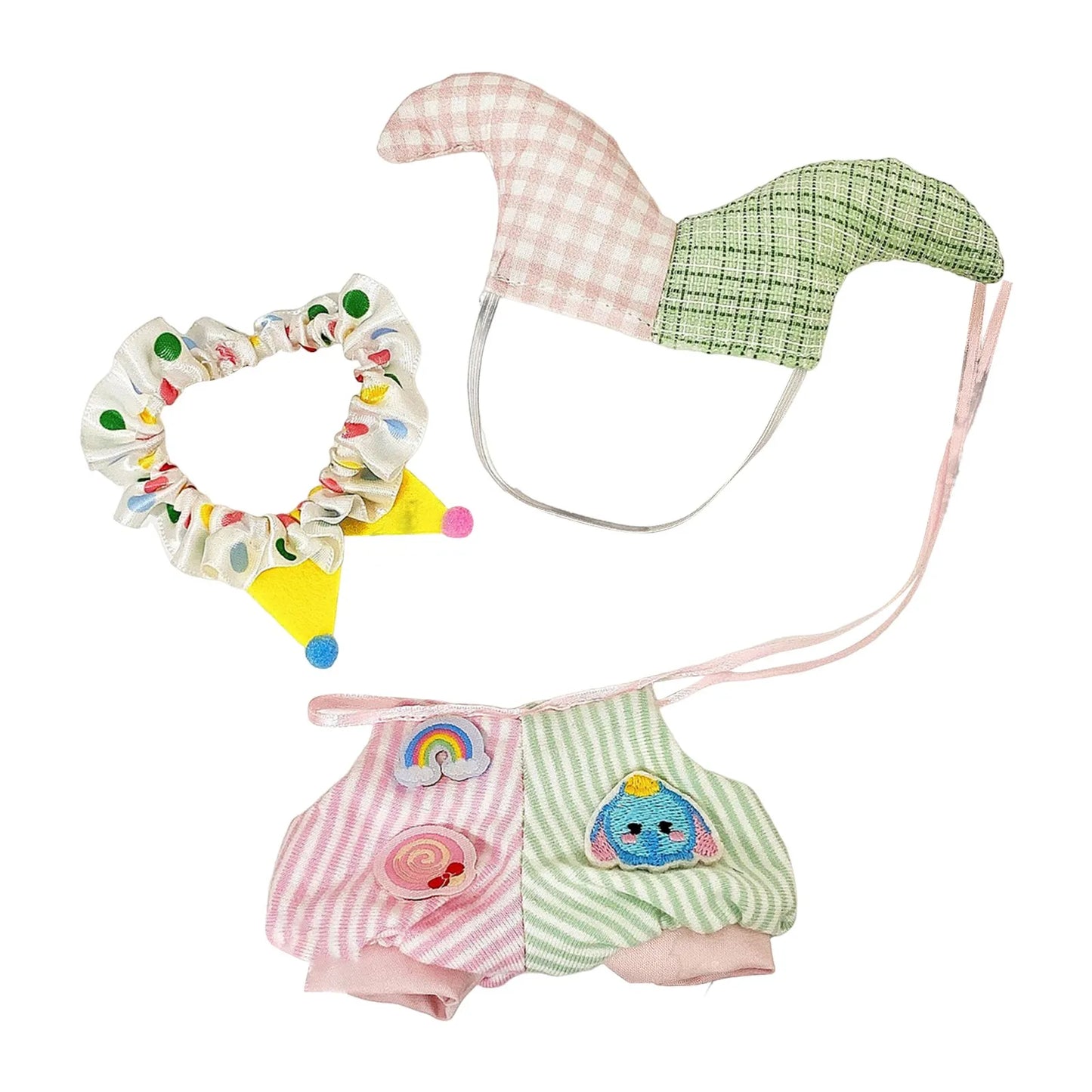 Labubu Clown Doll Costume Set Cute Plush Doll Outfit