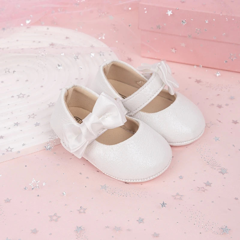Adorable Baby Girls Mary Jane Shoes with Sweet Bow Detail and Comfortable Non-Slip Sole for First Steps