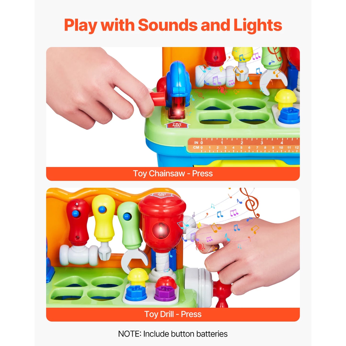 Vevor Kids Musical Workbench Toy With Lights And Sounds