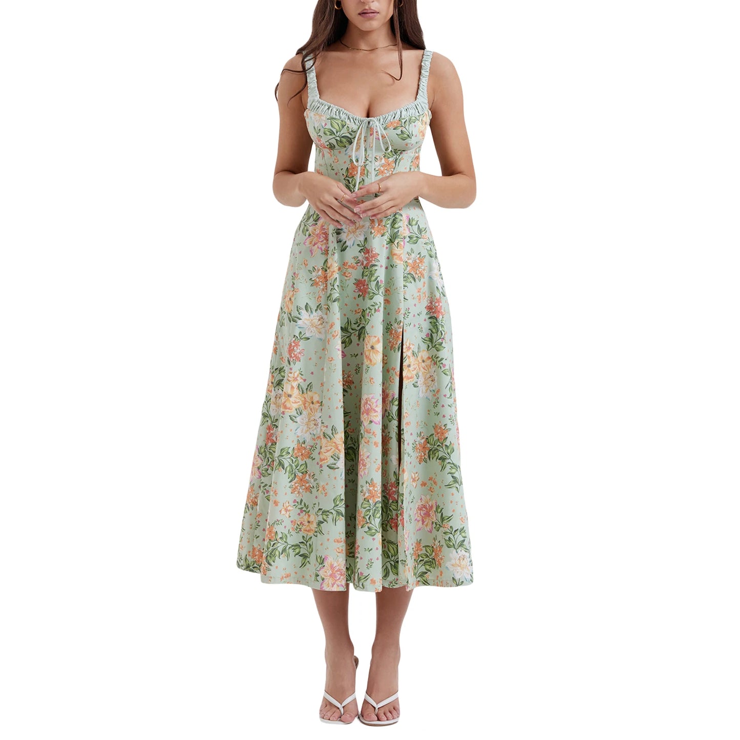 Women Summer Floral Print Backless Midi Dress for Every Occasion