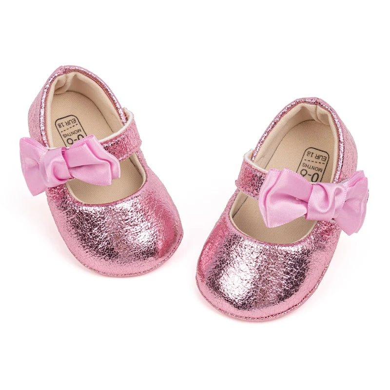 Adorable Baby Girls Mary Jane Shoes with Sweet Bow Detail and Comfortable Non-Slip Sole for First Steps