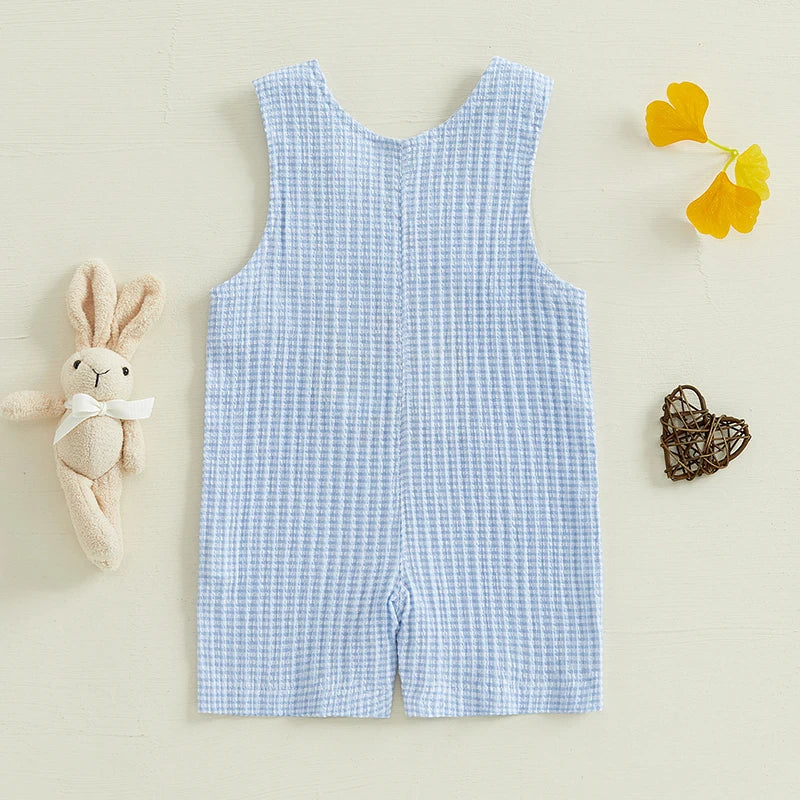 Easter Bunny Print Long Sleeve Infant Romper Toddler Jumpsuit