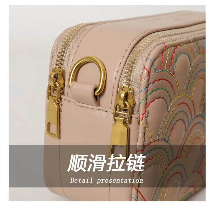 Guangdong Designer Carved Wide Strap Camera Square Crossbody Bag