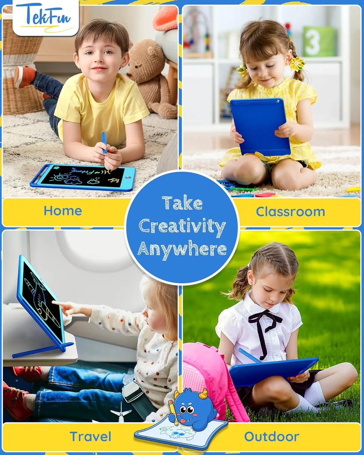 Kikapabi 2 Pack LCD Writing Tablet for Kids