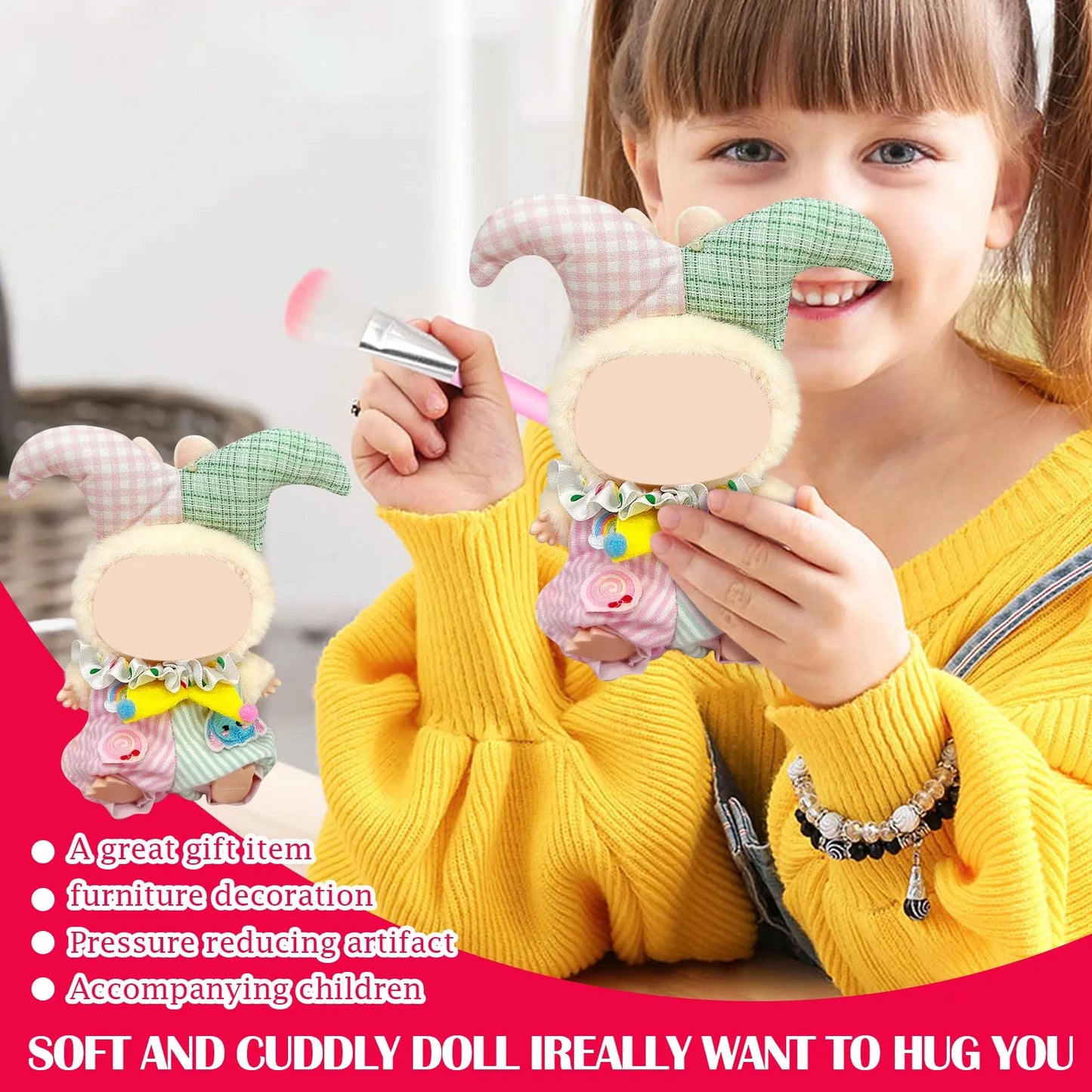 Labubu Clown Doll Costume Set Cute Plush Doll Outfit