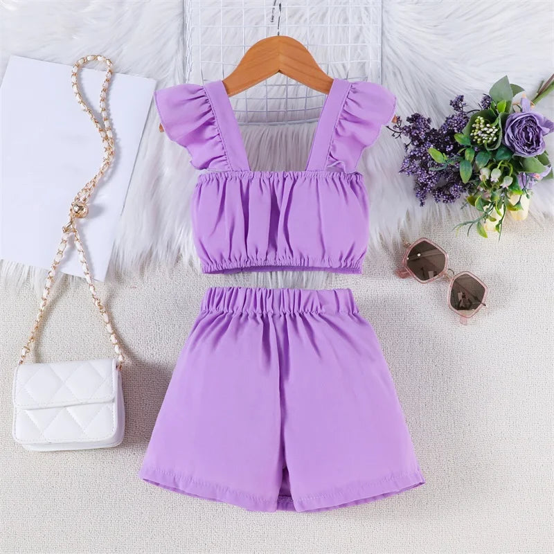 Adorable Baby Girl Summer 2 Piece Floral Top Skirt Set