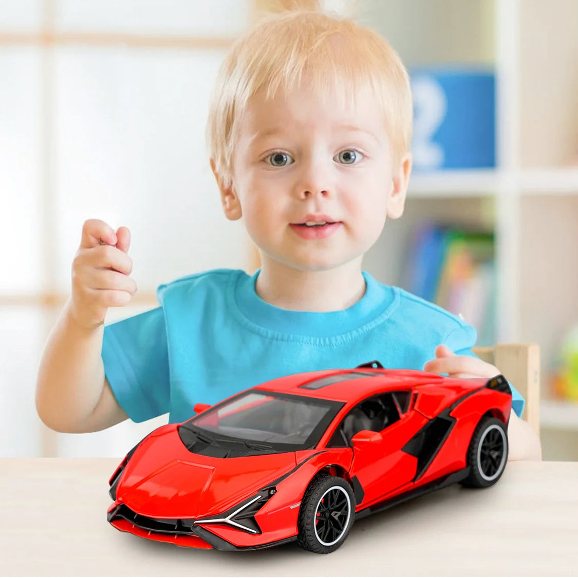 Diecast Alloy Supercar Model With Sound And Lights