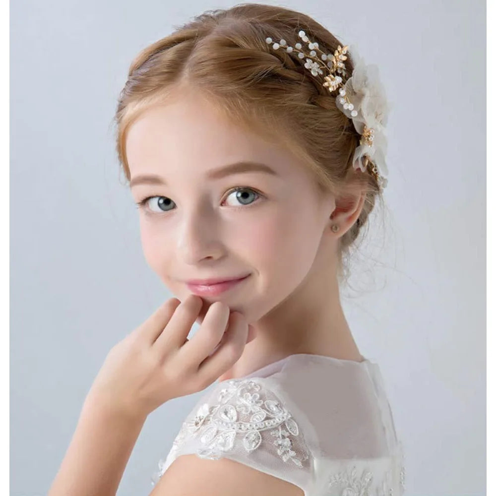 Flower Girl Hair Accessory Pearls Floral Hair Pin