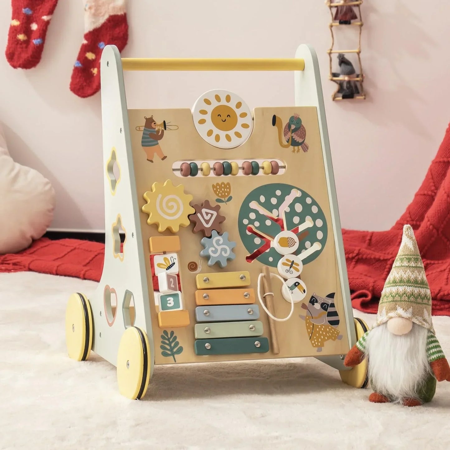 Robotime Robud Wooden Baby Walker Montessori Push Toy for Learning