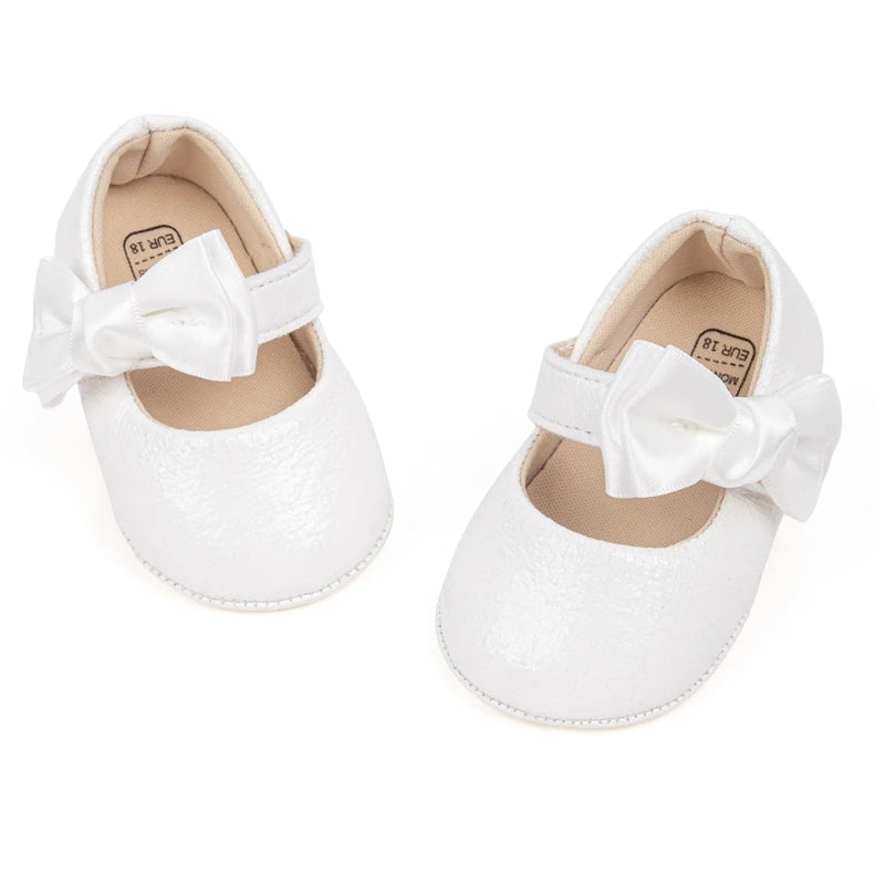 Adorable Baby Girls Mary Jane Shoes with Sweet Bow Detail and Comfortable Non-Slip Sole for First Steps