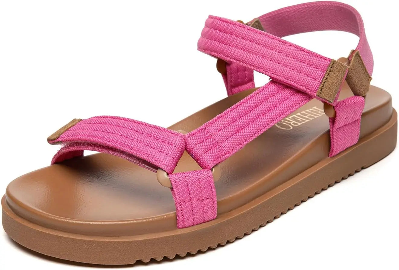 Comfortable Women's Flat Open Toe Sandals with Adjustable Straps