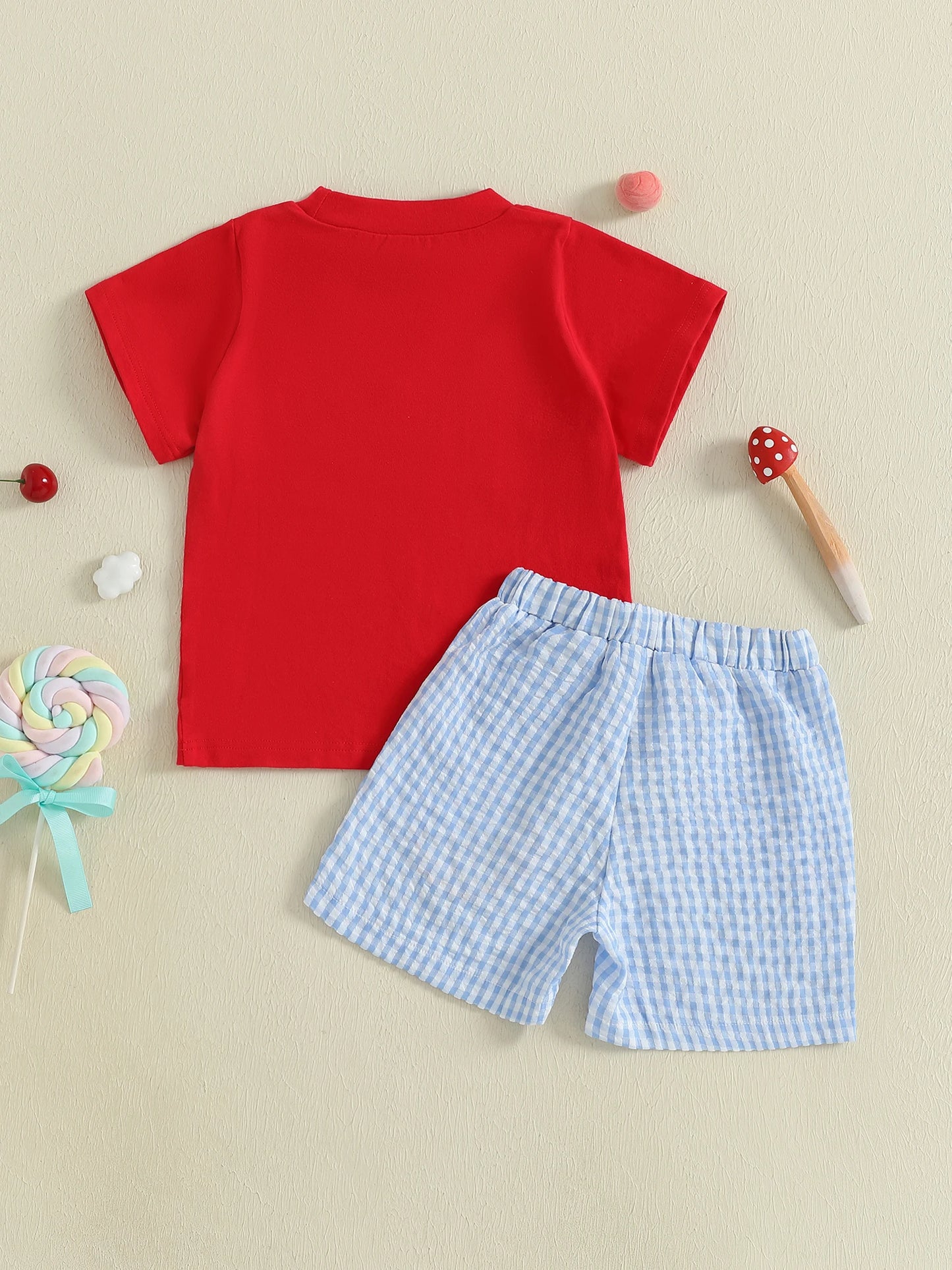 CN Guangdong Back to School Toddler Outfit Short Sleeve Set