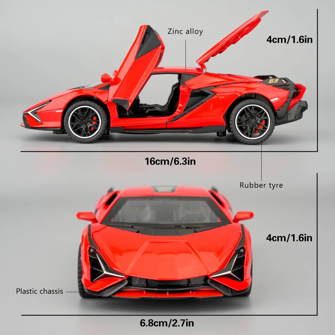 Diecast Alloy Supercar Model With Sound And Lights