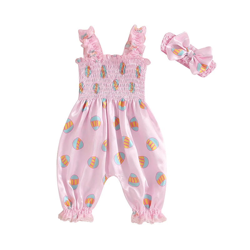 Toddler Girls Floral Ruffle Sleeveless Romper Shorts Set