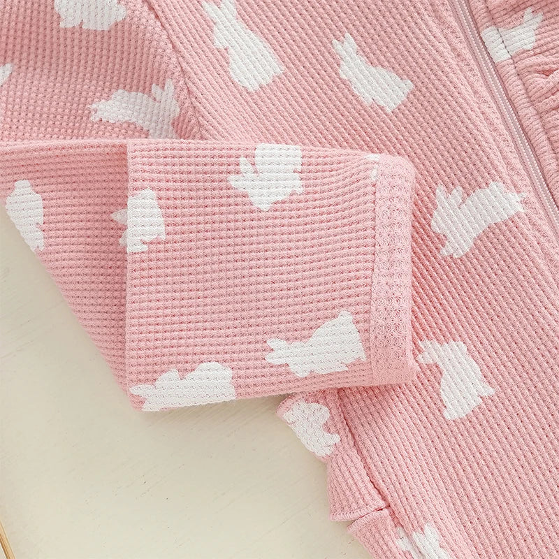 Infant Bunny Footed Romper And Headband Easter Set