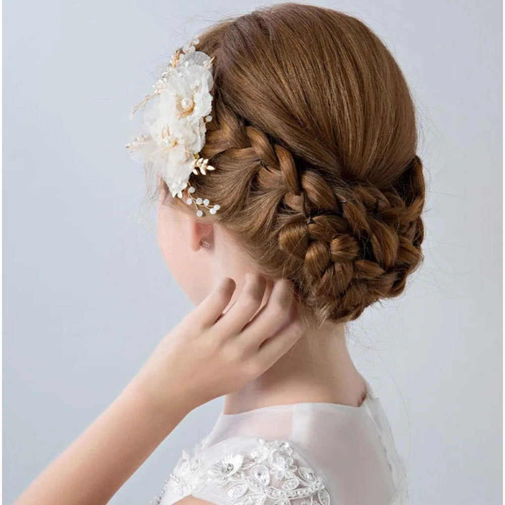 Flower Girl Hair Accessory Pearls Floral Hair Pin