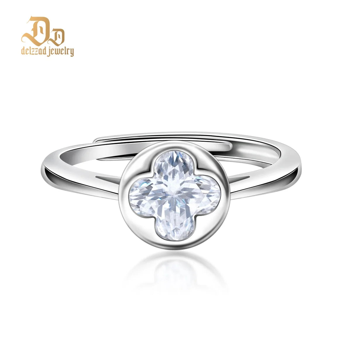 Delzzad Moissanite Ring 925 Sterling Silver For Women