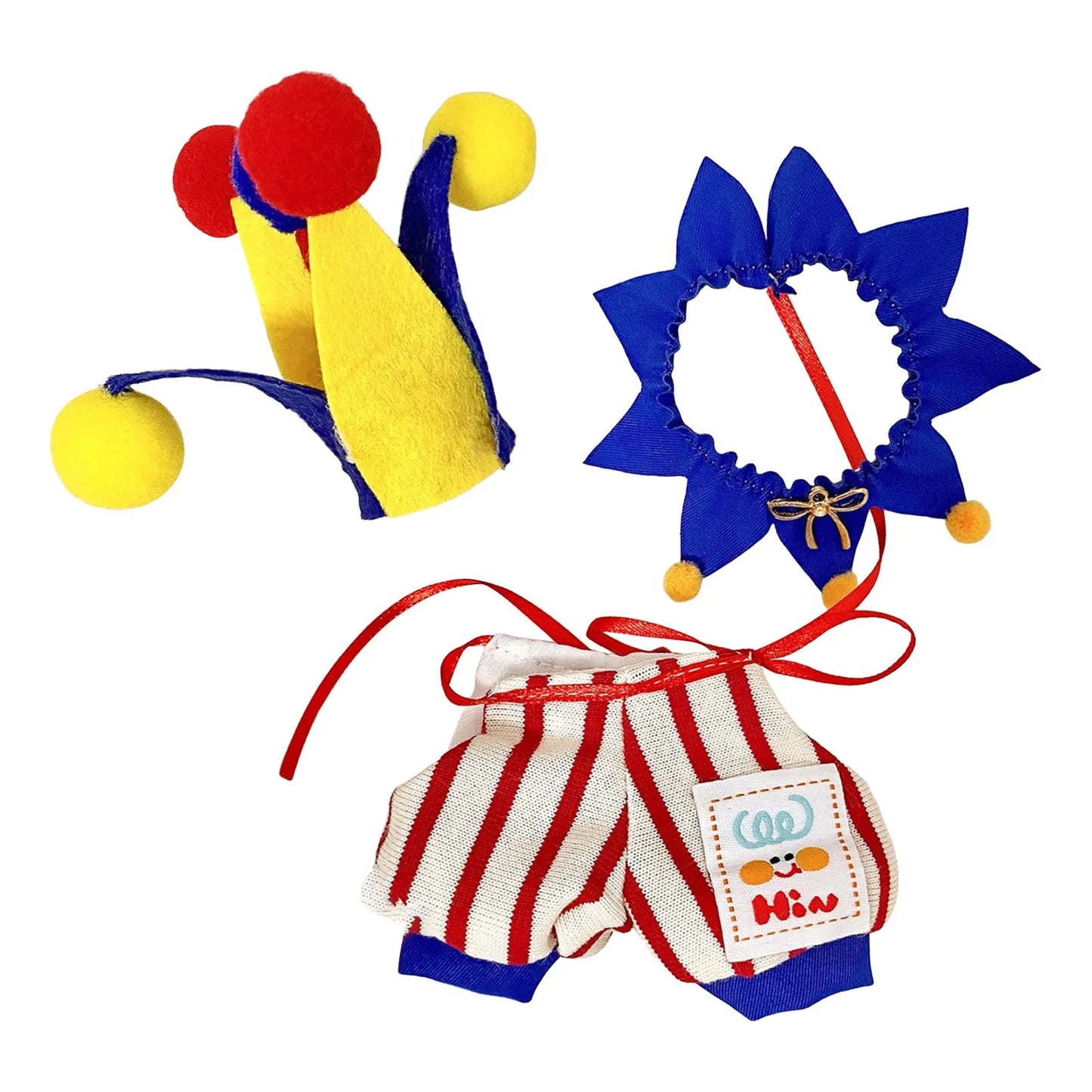 Labubu Clown Doll Costume Set Cute Plush Doll Outfit